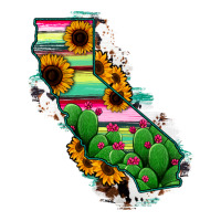 California Map Sunflower Cactus Serape | Teevron