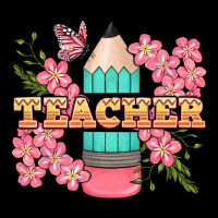 Teacher Floral Pencil Urban Heavy Tee | Teevron