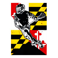 lacrosse player maryland flag lax lacrosse stick retro | Teevron