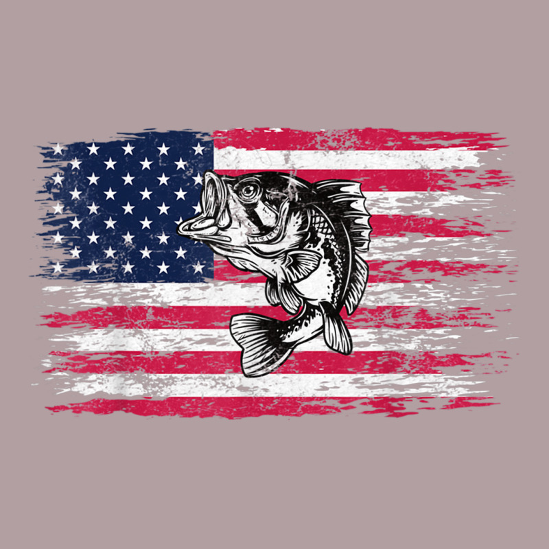 Bass Fishing Distressed American Flag Essential Vintage Hoodie by linhVisuals | Teevron