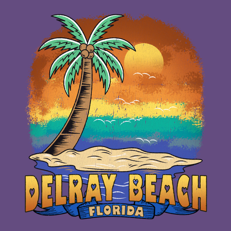 Delray Beach Florida  Vintage Distressed Souvenir Long Sleeve T Shirt Vintage Hoodie by linhVisuals | Teevron