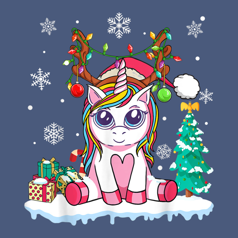 Cute Unicorn Christmas Shirt Kid Girls Women Deer Santa Xmas 1 Vintage Hoodie by linhVisuals | Teevron