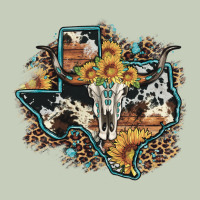 Bull Skull Leopard Cowhide Sunflower Texas Map Classic Tee | Teevron