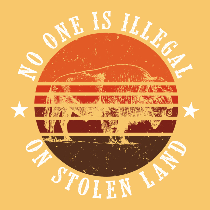 No One Is Illegal On Stolen Land 4th Of July Bison Vintage Hoodie by linhVisuals | Teevron