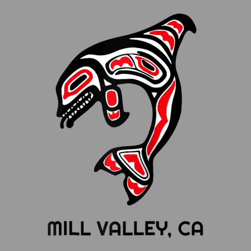 Mill Valley, California Native American Orca Killer Whale Raglan Baseb Vintage Hoodie by linhVisuals | Teevron