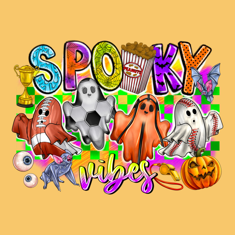 Spooky Vibes Ghost Vintage Hoodie by CowhideDigitalArt | Teevron