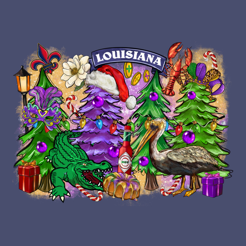 Christmas Louisiana Mardi Gras Trees Vintage Tee by FaDigitalArtStudio | Teevron