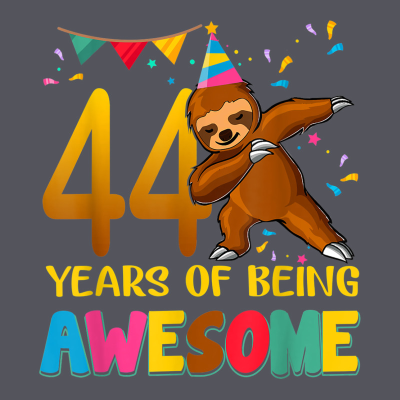 44 Years Old Birthday Sloth Dabbing 44th Birthday Sloth Vintage Hoodie by linhVisuals | Teevron