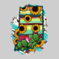 Indiana Map Sunflower Cactus Serape Premium Tee | Teevron