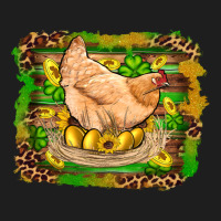 St Patricks Day Farm Chicken Gold Eggs Leopard Serape Glitter Classic Tee | Teevron