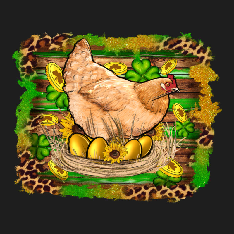 St Patricks Day Farm Chicken Gold Eggs Leopard Serape Glitter Classic Tee by Artiststas | Teevron