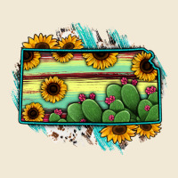 Kansas Map Sunflower Catus Serape Premium Tee | Teevron