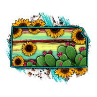 Kansas map sunflower catus serape | Teevron