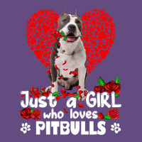 Pitbull Lover Dog Roses Funny Just A Girl Who Loves Pitbull 213 Pitbul Vintage Hoodie | Teevron