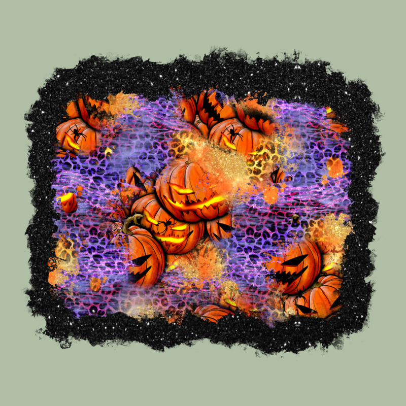 Halloween Pumpkin And Leopard Background Urban Heavy Tee by BundleAndBundleShop | Teevron