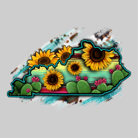 Kentucky Map Sunflower Cactus Serape Premium Tee | Teevron
