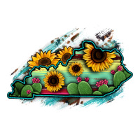 Kentucky map sunflower cactus serape | Teevron