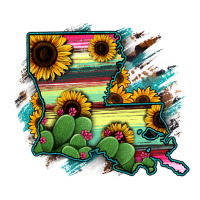 Louisiana Map Sunflower Cactus Serape | Teevron