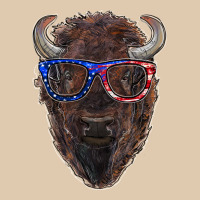 Bison With American Flag Glasses Heavyweight Sweatshirt | Teevron