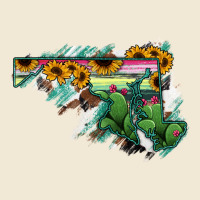 Maryland Map Sunflower Cactus Serape Premium Tee | Teevron