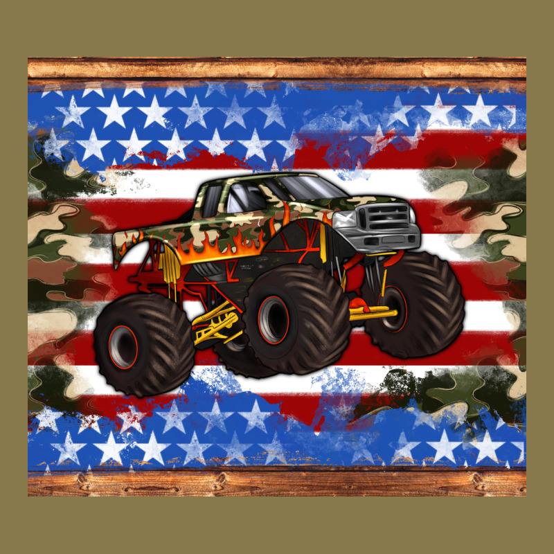 Monster Truck American Flag Tumbler Premium Hoodie by Artiststas | Teevron
