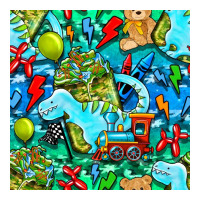 Boy Child Coffee Cup And Teddy Bear With Thunderbolts And Camouflage S Ladies Tee | Teevron