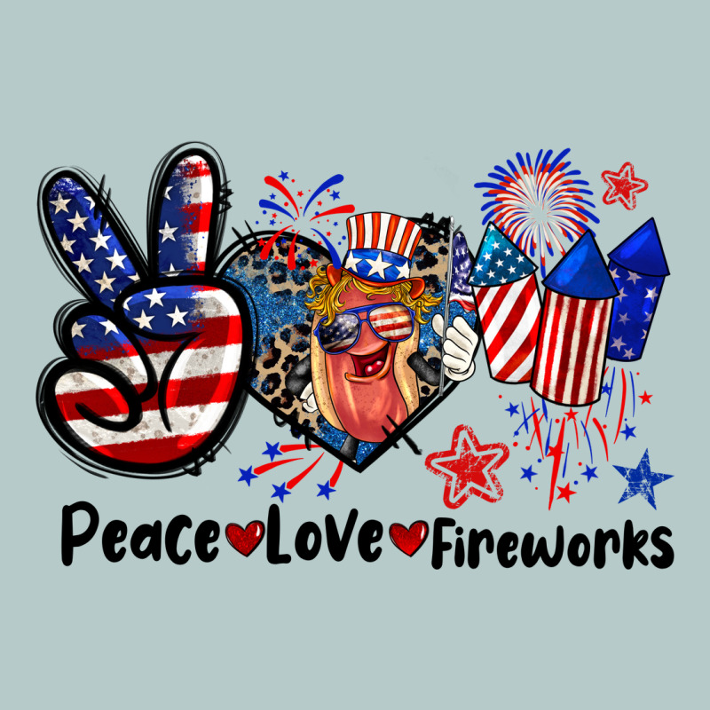 Peace Love Fireworks 4th Of July Heavy Core Tee by CowGirlArtShop | Teevron
