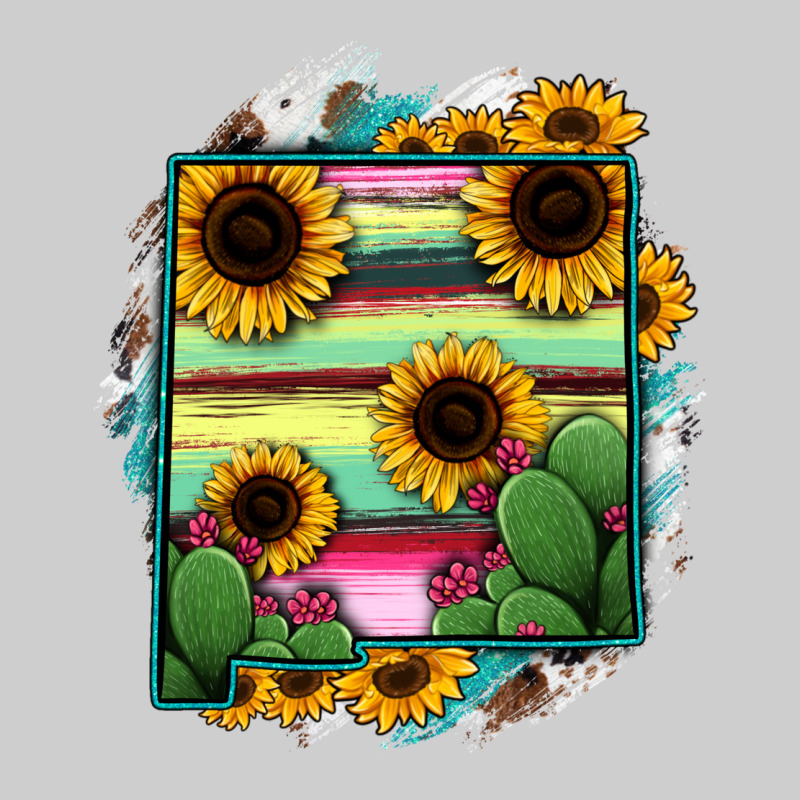 New Mexico Map Sunflower Cactus Serape Premium Tee by RanaPortraitStore | Teevron