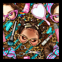 Hairdresser Messy Bun Hand Mirror And Scissors With Leopard And Tiger  Ladies Tee | Teevron