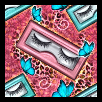 Cosmetic Fake Eyelashes And Butterfly With Leopard Seamless Pattern Bb Ladies Tee | Teevron