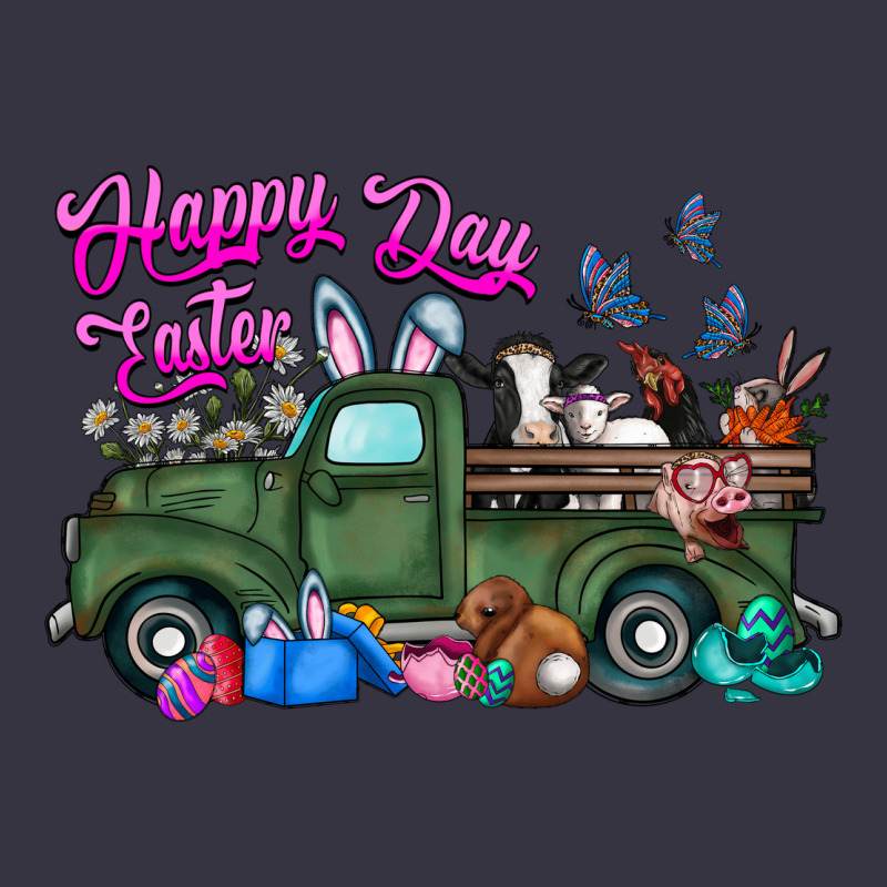 Happy Easter Day Truck Vintage Hoodie by CowhideDigitalArt | Teevron