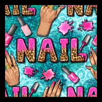 Nail Art Hands And Polish With Turquoise Leopard And Glitter Seamless  Ladies Tee | Teevron
