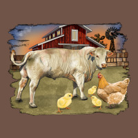 Charolaris Bull And Chicken In Barnyard Premium Sweatshirt | Teevron
