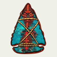 Turquoise Glitter Aztec Arrowhead Urban Heavy Tee | Teevron