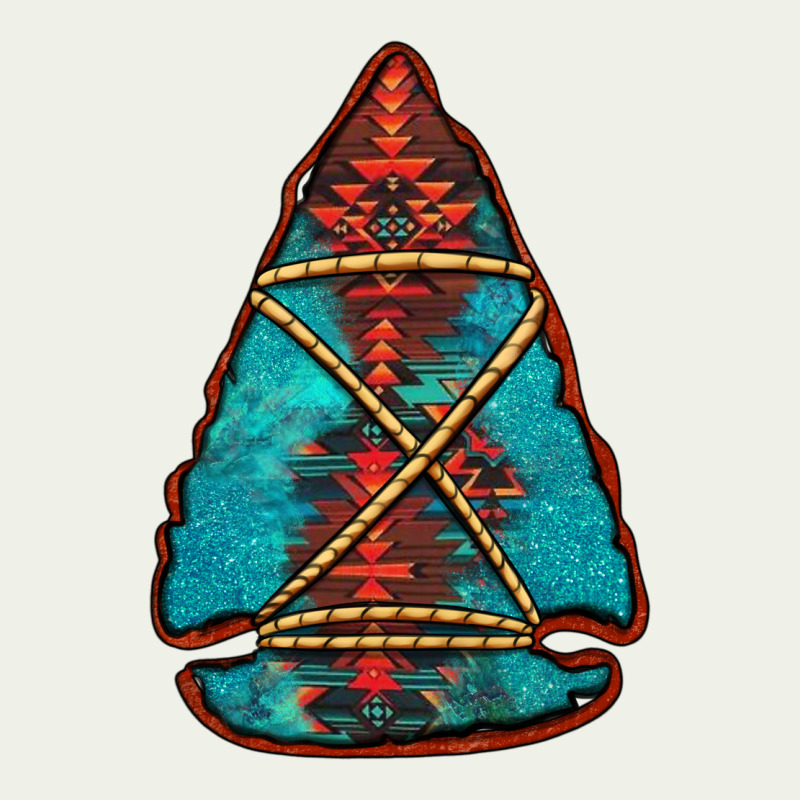 Turquoise Glitter Aztec Arrowhead Urban Heavy Tee by Jasminsmagicworld | Teevron
