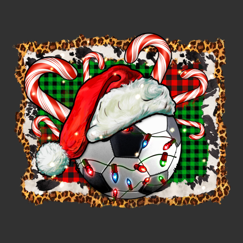 Soccer Ball Christmas With Hat And Candy Cane Urban Heavy Tee by FaDigitalArtStudio | Teevron