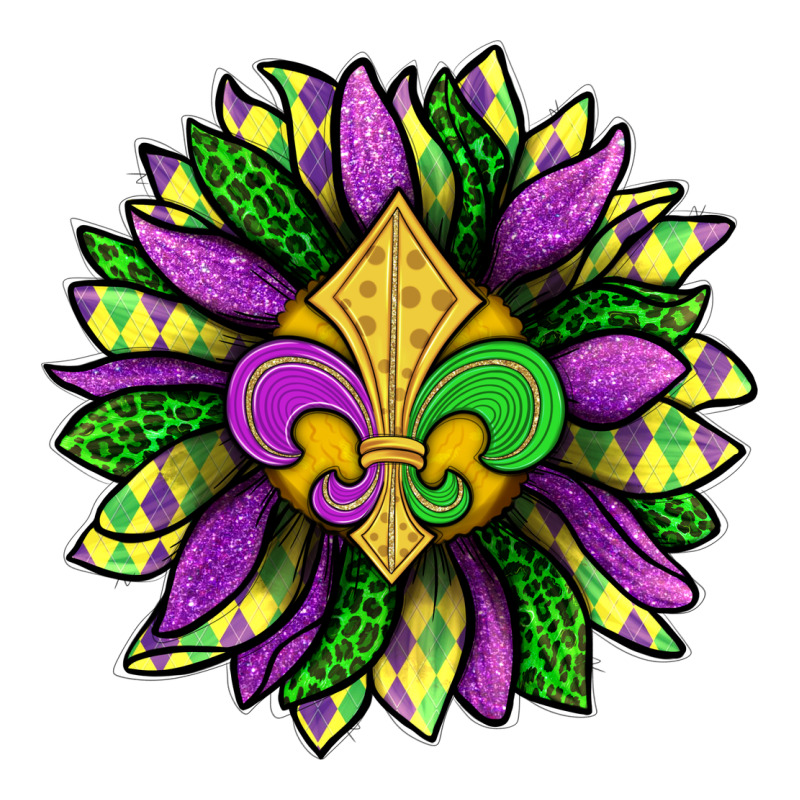 Mardi Gras Sunflower Ladies Tee by BundleAndBundleShop | Teevron