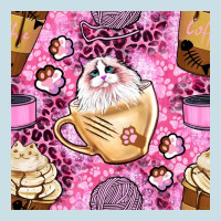 Cat Coffee Cups And Paw With Leopard And Glitter Seamless Pattern Bbs Ladies Tee | Teevron