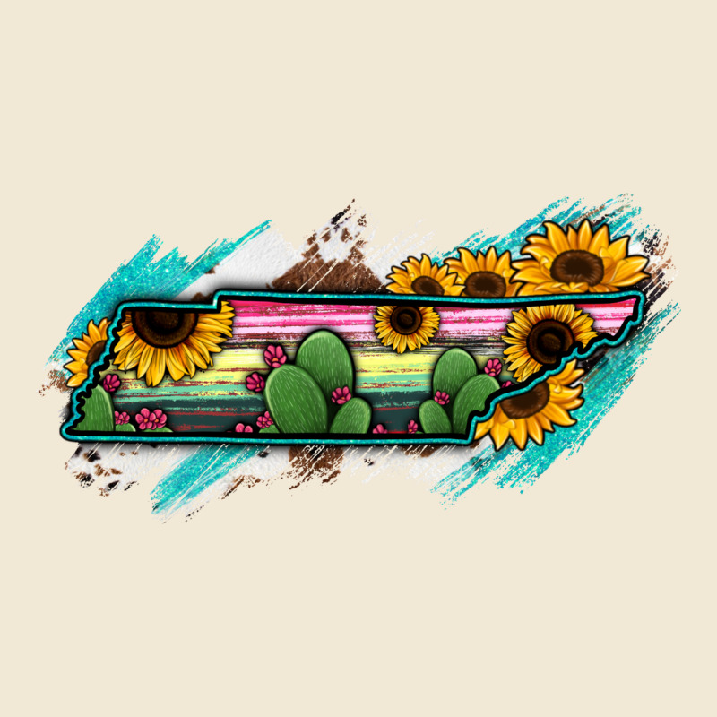 Tennessee Map Sunflower Cactus Serape Premium Tee by RanaPortraitStore | Teevron