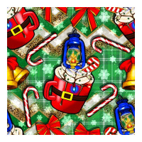 christmas coffee cups bell and candy cane with leopard and plaid | Teevron