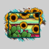 Wyoming Map Sunflower Cactus Serape Premium Tee | Teevron