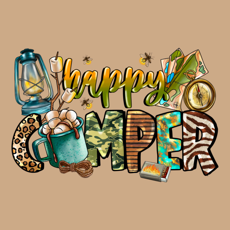 Happy Camper Vintage Hoodie by CowhideDigitalArt | Teevron