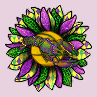 Mardi Gras Sunflower With Crawfish Ladies Tee | Teevron