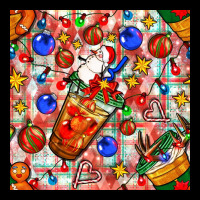 Christmas Coffee Cups Ornaments And Lights With Diamond Plaid Seamless Ladies Tee | Teevron