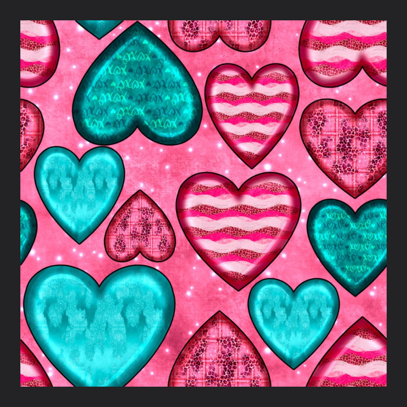 Valentines Day Hearts Seamless Pattern Vintage Tee by BundleAndBundleShop | Teevron