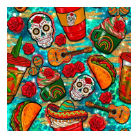 hispanic heritage month coffee cups and taco with glitter and leopard  | Teevron