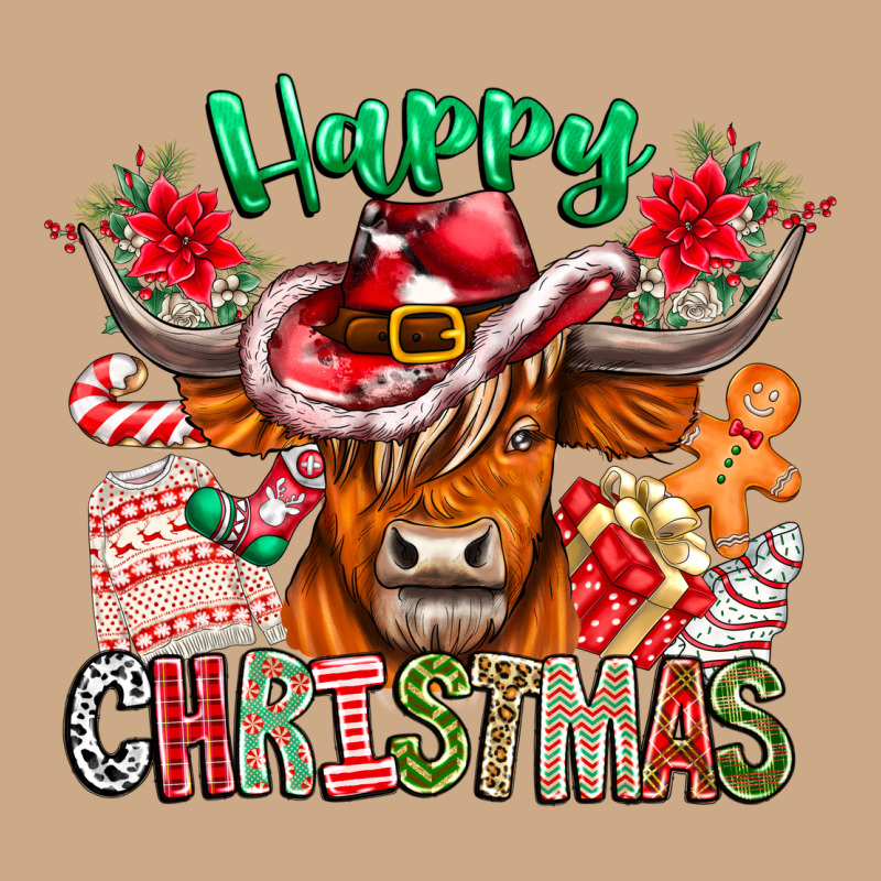 Happy Christmas Cow Vintage Hoodie by CowhideDigitalArt | Teevron