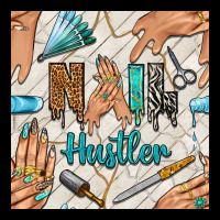 Hail Hustler And Nail Art Hands With Glitter Polish Seamless Pattern B Ladies Tee | Teevron