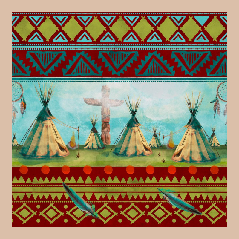 Teepe Tent Dreamcatcher Totem Pole Seamless Patter Urban Heavy Tee by FaDigitalArtStudio | Teevron
