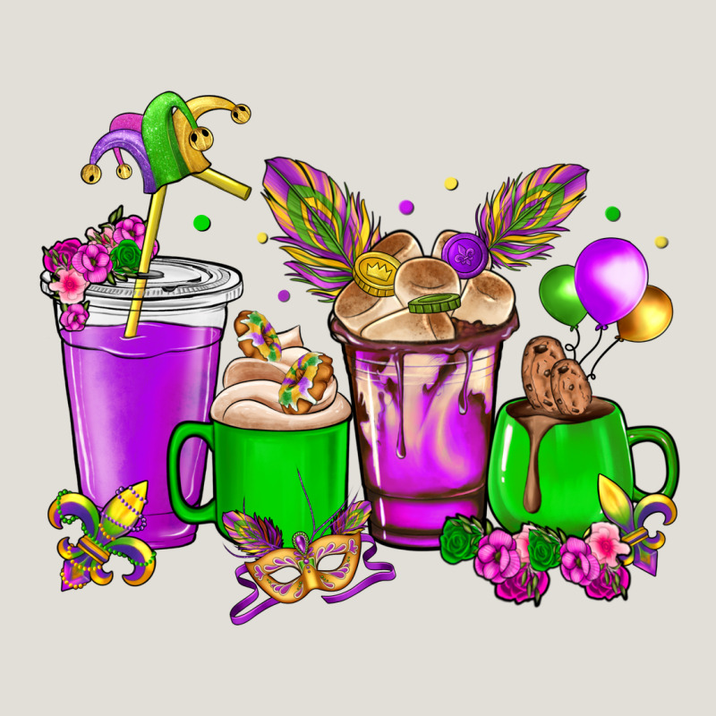 Mardi Gras Coffee Cups Heavy Core Tee by HowdyJamesFarm | Teevron